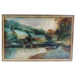 A framed oil of Helford Passage, Cornwall, by Clar