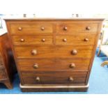 A Victorian mahogany Scottish style chest of drawers set with four small drawers & three long by Mat