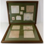 Two framed 19thC. linen samplers