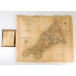 Map: A 19thC. folding map of Cornwall by J & C. Wa