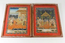 A pair of early 20thC. Asian framed watercolours