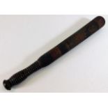 A Victorian painted police baton 15.5in long