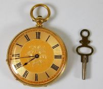 An 18ct gold pocket watch 40ml diameter 40.5g