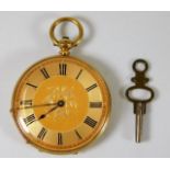 An 18ct gold pocket watch 40ml diameter 40.5g