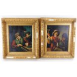 A pair of gilt framed 19thC. Dutch interior oils o