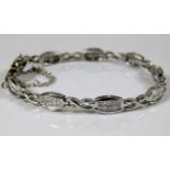 A 9ct white gold bracelet set with 2ct of diamonds