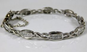 A 9ct white gold bracelet set with 2ct of diamonds