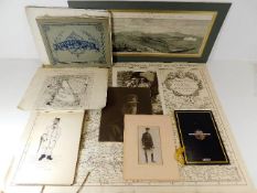 A quantity of maps, sketch books & other 19thC. &