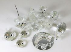 A collection of Swarovski crystal collectable orna