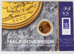 A limited edition 2000 Royal Mint half gold sovere