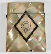 A Victorian mother of pearl card case