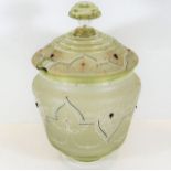 A large antique Bohemian style glass bonbon jar &