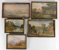 Five small framed watercolours by Henry Pope