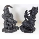 A pair of Punch & Judy cast iron doorstops formerl