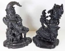 A pair of Punch & Judy cast iron doorstops formerl