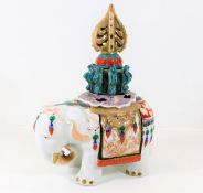 A Meissen D.R.G.M porcelain Chinese style elephant