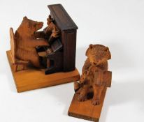 Two Black Forest style carved bear figures