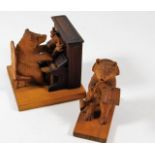 Two Black Forest style carved bear figures