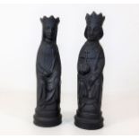 A pair of Wedgwood basalt King & Queen chess piece