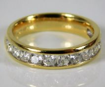 An 18ct gold half eternity ring set with approx. 1