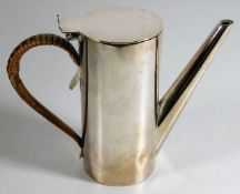 A silver plated Christopher Dresser style coffee pot that was owned & used by Dame Barbara Hepworth