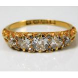 An antique five stone ring set with approx. 1.1ct