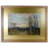 A framed William Manners watercolour of rural land