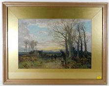 A framed William Manners watercolour of rural land