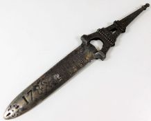 A 19thC. French letter opener inscribed 1789-1889