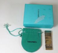 A Tiffany silver money clip 23g with pouch & box