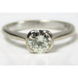 An 18ct white gold solitaire ring set with approx.