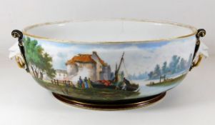 A large French porcelain bowl, probably by Samson,
