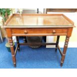 A Victorian mahogany side table with drawer 36in w