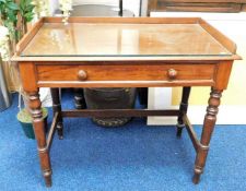 A Victorian mahogany side table with drawer 36in w