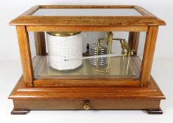 A mahogany & glass cased barograph by Rapport of L