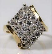 An 18ct gold ring set with approx. 2ct diamonds 7.