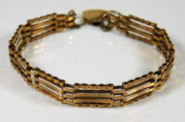 A four bar 9ct gold bracelet 7.1g