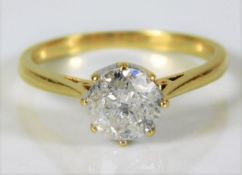 An 18ct gold ring set with approx. 1ct diamond 2.7