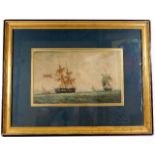 A gilt framed 19thC. watercolour of seascape