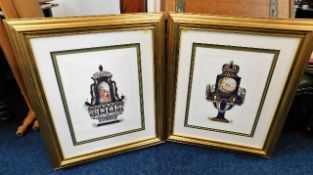 A pair of large good quality decorative framed pri
