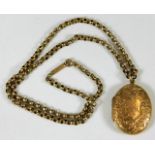 A 9ct gold chain & locket 15.6g