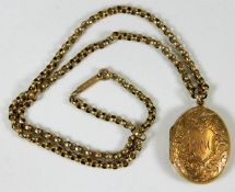A 9ct gold chain & locket 15.6g