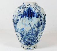 A 19thC. tin glazed delft vase 4.75in tall signed B.N. to base