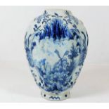 A 19thC. tin glazed delft vase 4.75in tall signed B.N. to base