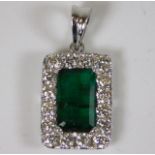 An 18ct white gold pendant set with approx. 1.7ct