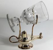 A silver plated glass warmer with Georgian rummer