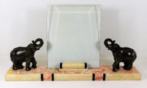 An art deco marble mounted photo frame garniture 2