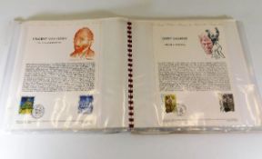 An album of mostly French covers relating to famous artists with stamps & authenticity blind stamps,