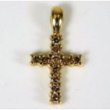 A 9ct gold cross diamond cross 1.1g