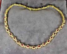 A 14ct gold necklace set with approx. 10ct diamond